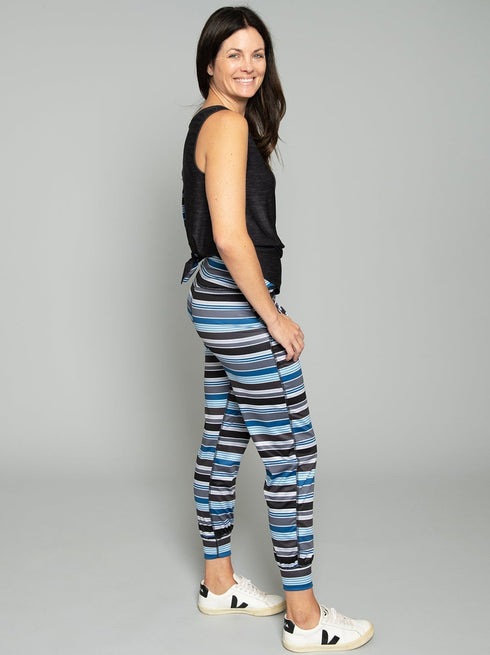 The Tie Back Tank - Black Stripe / Black
